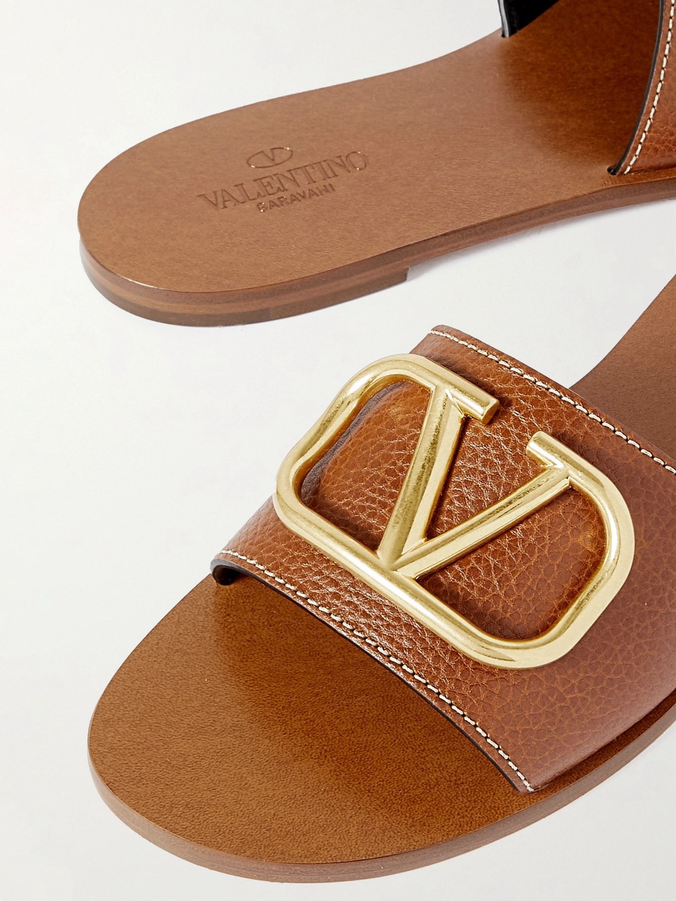 Valentino Garavani Vlogo Textured-leather Slides™